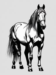 drawing of Suffolk Punch horse  minimal rough sketch scribbles,doodles,black and white