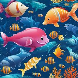 Ocean Background Wallpaper - cute sea animal wallpaper  