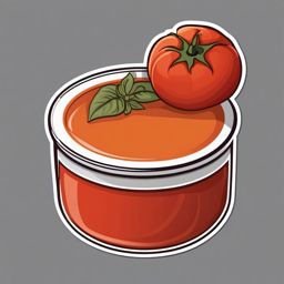 Tomato Soup Sticker - Warm up on a chilly day with a comforting bowl of tomato soup, rich and savory, , sticker vector art, minimalist design