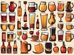 Cider Time clipart - Enjoying a cider tasting, ,vector color clipart,minimal