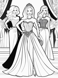 barbie coloring pages - barbie and friends have a glamorous fashion show. 