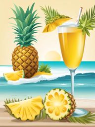 pineapple clipart: ready to be savored on a beachside bar. 