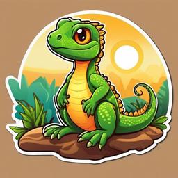 Lizard cartoon - scaly, sun-loving creature  cartoon sticker style