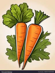 Carrot clipart - carrot in a harvest setting  vector clipart