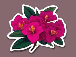Bougainvillea Sticker - Experience the vibrant and tropical beauty of bougainvillea flowers with this sticker, , sticker vector art, minimalist design