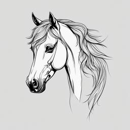 horse tattoo line art  simple tattoo,minimalist,white background