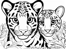 clouded leopards cute animals coloring page 