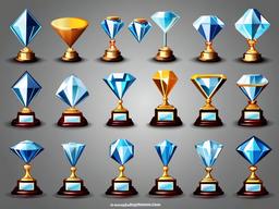 Diamond clipart - diamond awards and trophies  vector clipart