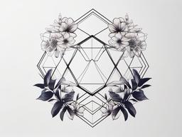 Hexagon Tattoo - Embrace the symmetry and symbolism of a hexagon tattoo, representing balance, harmony, and a connection to nature.  simple color tattoo, minimal, white background