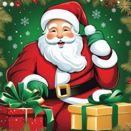 santa clipart: jolly santa claus spreading holiday cheer. 