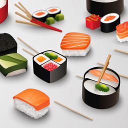 Sushi Chopsticks Emoji Sticker - Culinary finesse, , sticker vector art, minimalist design