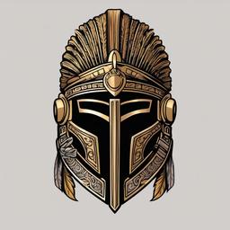 greek helmet tattoo  simple vector color tattoo