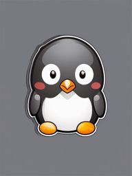 Penguin Chick Emoji Sticker - Adorable fluffiness, , sticker vector art, minimalist design