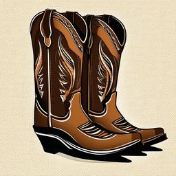 Cowboy Boot clipart - cowboy boot with decorative stitching  