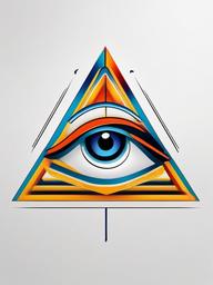 eye of horus triangle tattoo  simple color tattoo,minimal,white background