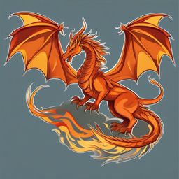 Dragon clipart - Mythical creature with wings and fierce flight, ,color clipart vector style