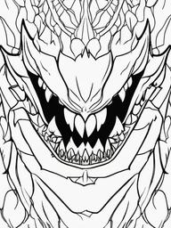 Vampire Fangs Coloring Pages - Sharp Teeth for Blood-Sucking Monsters  minimal black outline printable sheet, coloring page