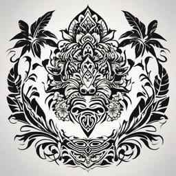 Classic Hawaiian Tattoos - Explore timeless and classic Hawaiian tattoo designs known for their enduring beauty and cultural significance.  simple vector color tattoo,minmal,white background