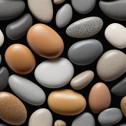 Pebbles arranged in a symmetrical and soothing pattern top view, product photoshoot realistic background, hyper detail, high resolution