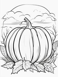 Pumpkin with Fog Coloring Pages - Spooky Pumpkin Surrounded by Fog  minimal black outline printable sheet, coloring page