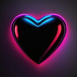 Heart Background Wallpaper - neon heart with black background  