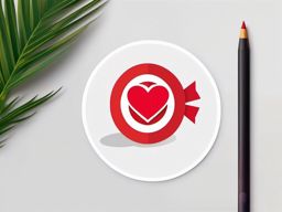 Heart Arrow and Target Emoji Sticker - Striking the bullseye of love, , sticker vector art, minimalist design