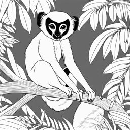 coquerel's sifakas cute animals coloring page 