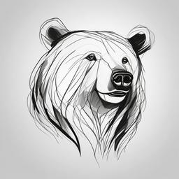 simple drawing of a bear  minimal rough sketch scribbles,doodles,black and white