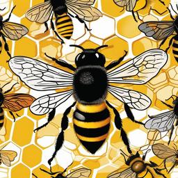 Bee clipart - bee on a honeycomb  