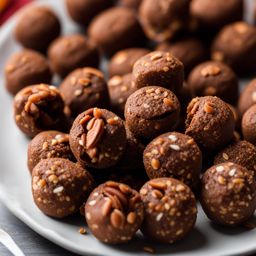 bourbon balls, bite-sized treats made with bourbon-soaked pecans. 