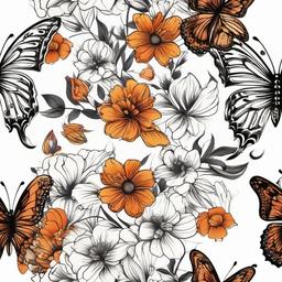tattoo butterfly with flower  