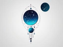 unique aquarius constellation tattoo  simple vector color tattoo