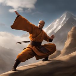 aric stormrider, a human monk, is performing acrobatic martial arts maneuvers in combat. 
