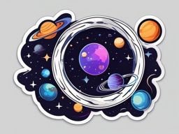 Space sticker, Cosmic , sticker vector art, minimalist design