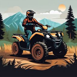 ATV Clipart - An all-terrain vehicle for outdoor adventures.  color vector clipart, minimal style