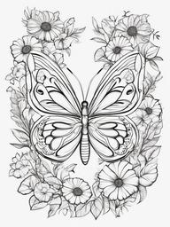 Butterfly with a Message Coloring Pages - Inspirational Quotes with Butterflies  minimal black outline printable sheet, coloring page