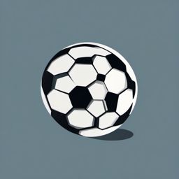 Soccer Ball Clipart - A soccer ball in motion on the field.  color clipart, minimalist, vector art, 