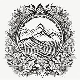 Hawaiian Inspired Tattoos - Explore creative possibilities with tattoos inspired by Hawaiian culture, nature, and traditions.  simple vector color tattoo,minmal,white background