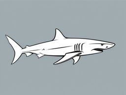 Shark Outline - A sleek and minimalistic outline of a shark, capturing its essence.  color vector clipart