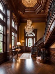roam the elegant halls of a victorian-era mansion, with intricate woodwork and vintage furnishings. 