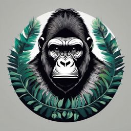 Gorilla clipart - Strong and intelligent primate in the jungle, ,vector color clipart,minimal
