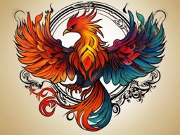 Phoenix bird tattoo, Tattoos featuring the legendary phoenix bird, symbolizing renewal and transformation. , color, tattoo design