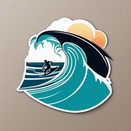 Surfer on wave sticker, Beachy , sticker vector art, minimalist design