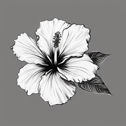 sketch of hibiscus flower  minimal rough sketch scribbles,doodles,black and white