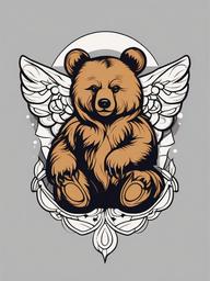 angel bear tattoo  simple vector color tattoo