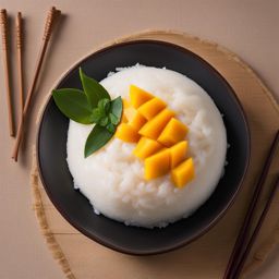 thai mango sticky rice - a sweet and creamy dessert featuring ripe mango and glutinous rice. 