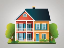 Clipart of a House - House symbolizing home and real estate,  color vector clipart, minimal style