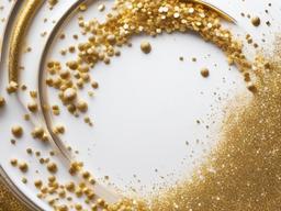 Gold Glitter And White Background  