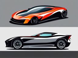Electric Sports Car Clipart - An electric sports car with speed.  color vector clipart, minimal style