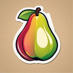 Pear Fruit Sticker - Juicy and sweet, a pear fruit-shaped delight, , sticker vector art, minimalist design